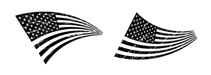 Wall Mural - 3d american flag grunge style black vector illustration. Usa flag texture to use in 4th july independence day, memorial day projects.
