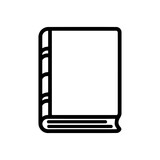Fototapeta Sypialnia - Book icon. Black linear book icon isolated on a white background. Education concept.
