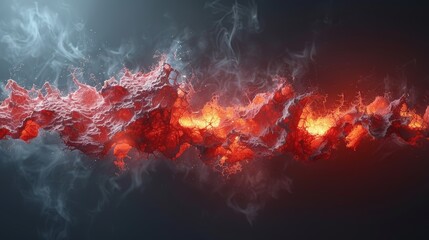 Poster - illustration of abstract fractal composition,digital art works.