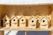 Russia. Ulyanovsk. Manufacture of wooden birdhouses.