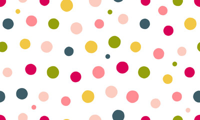 Wall Mural - creative colorful circle doodle seamless pattern. fun minimalist style art backdrop for children or 
