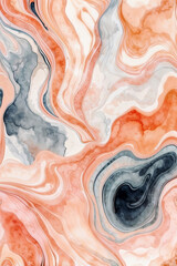  Abstract Peach Watercolor Marble Pattern Background