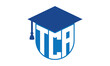 TCA initial letter academic logo design vector template. school college logo, university logo, graduation cap logo, institute logo, educational logo, library logo, teaching logo, book shop, varsity	
