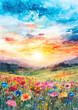 Vibrant Flower Field and Blue Sky