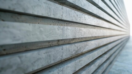 Poster - Abstract Perspective of Concrete Slats Wall in Modern Architecture. Generative ai