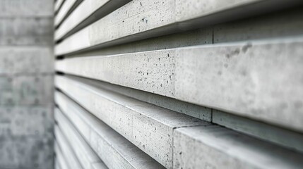 Poster - Abstract Perspective of Concrete Slats Wall in Modern Architecture. Generative ai