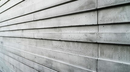 Poster - Abstract Perspective of Concrete Slats Wall in Modern Architecture. Generative ai