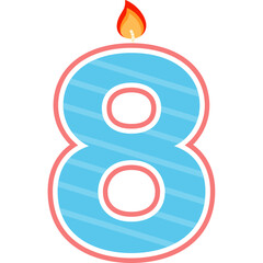 Poster - Eight Number Candle Icon