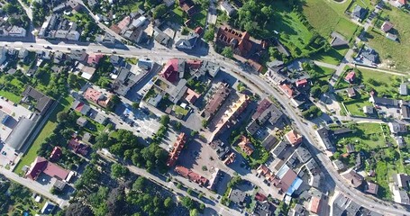 Poster - Czersk City in Poland. Cityscape. Aerial View. Droe