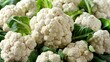 Macro close up of organic cauliflower creating a textured background of freshness