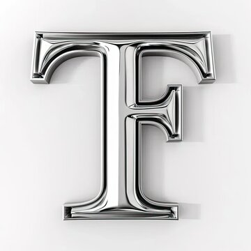 the letter f is made up of chrome