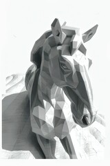 Wall Mural - a black and white photo of a horse