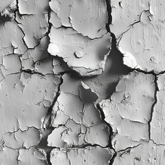 Canvas Print - a black and white photo of peeling paint