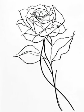 a drawing of a rose on a white background
