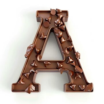 a chocolate letter with chocolate decorations on it