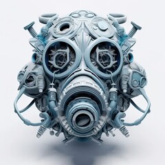 Canvas Print - a gas mask made out of various parts