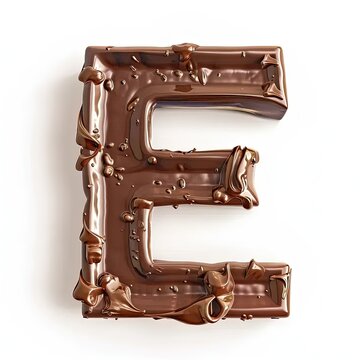 the letter e is made out of chocolate