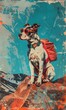 © Jira - Adventure Awaits: A cool Jack Russell Terrier, sporting vintage goggles and a trusty backpack, sits perched atop a mountain peak, ready to explore. This playful, phone wallpaper