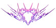 Succubus womb tattoo. Cyber sigilism, Demon heart sigil, 3D glossy pink metal in tribal style tattoos