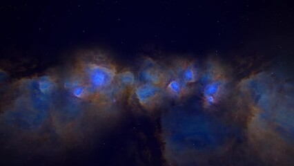 Wall Mural - Nebula Colourful Travel and Star Camera Flying to Deep Space. 3D rendering. 