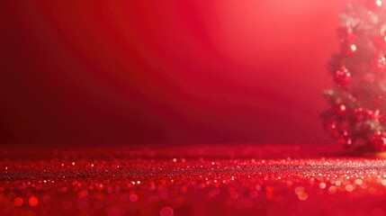 Poster - festive red christmas studio gradient background for product placement or website. copy space, horiz