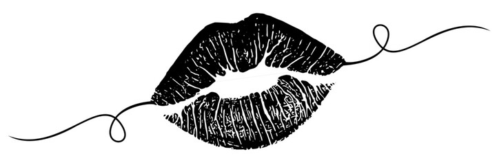 Wall Mural - kiss lips vector