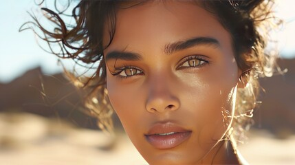 Canvas Print - A beauty editorial inspired by the natural beauty of the desert, with models wearing earth-toned 