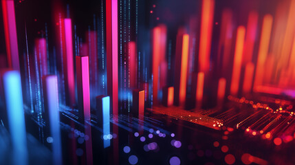 Poster - economic or business growth analysis 3d graph 