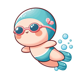 Poster - cute swimmer  Illustrator Artwork