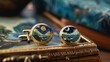 A series of cufflinks inspired by famous paintings, translating iconic works of art into miniature, wearable pieces, crafted from 