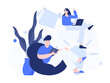© Lyn Lee - Character reading quietly vector concept operation hand drawn illustration