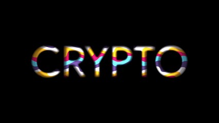 Aufkleber - crypto animation video text with fluid effect on dark background