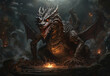 A terrifying fire-breathing dragon