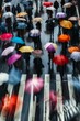 people walking street umbrellas top rated weather report physics splashes color drowning coherent symmetry
