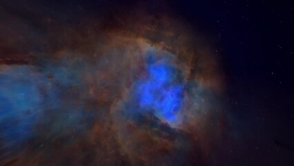 Wall Mural - Nebula Colourful Travel and Star Camera Flying to Deep Space. 3D rendering. 