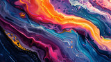 Fototapeta Lawenda - Swirling Paint Waves in Hypnotic Motion