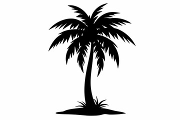 Wall Mural - silhouette-vector-of-coconut-tree.