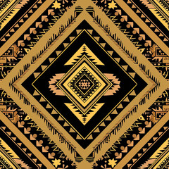 Wall Mural - A black and gold patterned design with a diamond shape in the center