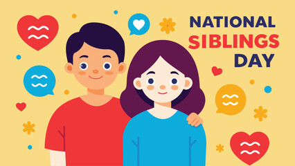 National siblings day celebration. brothers day celebration. minimalist modern design. 10 april. siblings day vector design