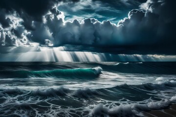 Wall Mural - storm over the ocean