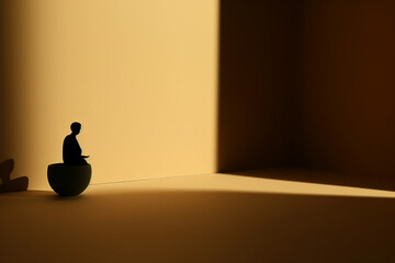 Wall Mural - Graphic resources. Abstract minimalist composition of objects and hard casting shadows
