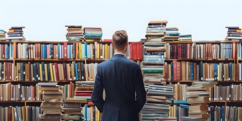 Poster - Vast Virtual Library with Expansive Book Collection and Organized Bookshelves Showcasing Limitless Knowledge