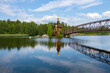 Church of the Apostle Andrew the First-Called on the Vuoksa River in a June landscape. Leningrad region, Russia