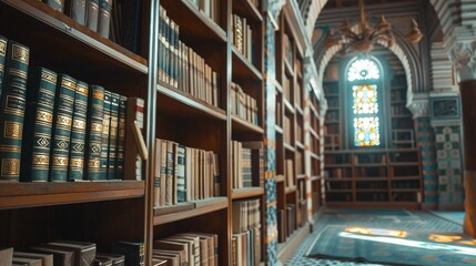 Wall Mural - Background: Traditional Islamic library