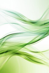 Fototapete - Abstract Green Light Waves and Particles