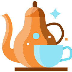 Wall Mural - Tea set .flat icon design