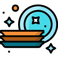 Wall Mural - dishes. Filled outline icon design