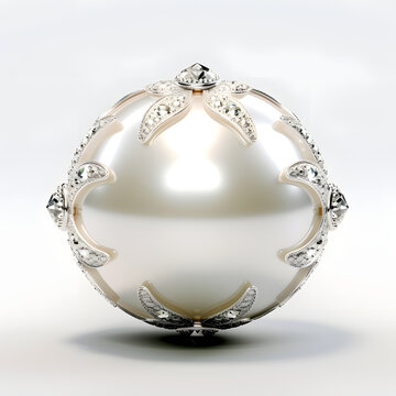 pearl diamond on white background AI generated