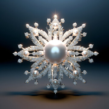 pearl diamond on white background AI generated