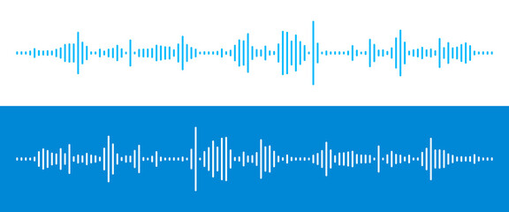 Poster - Waves of the Digital Equalizer Isolated on Black and White Backgrounds. Digital Sound EQ Vector Illustration. Voice Assistant Soundwave. AI Assistant Voice Generation or Recognition Concept.